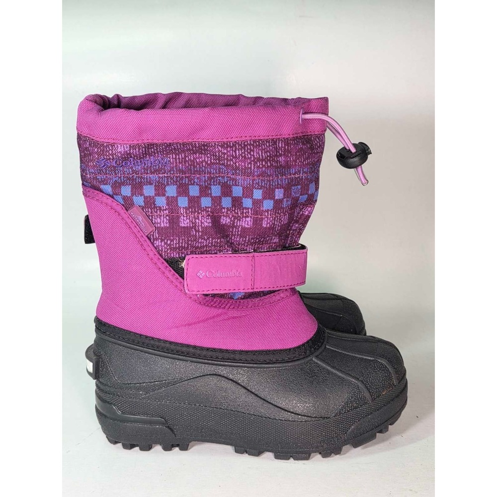 Columbia Powderbug Plus II Youth Boots Size 13 Purple Black Winter Snow Shoes